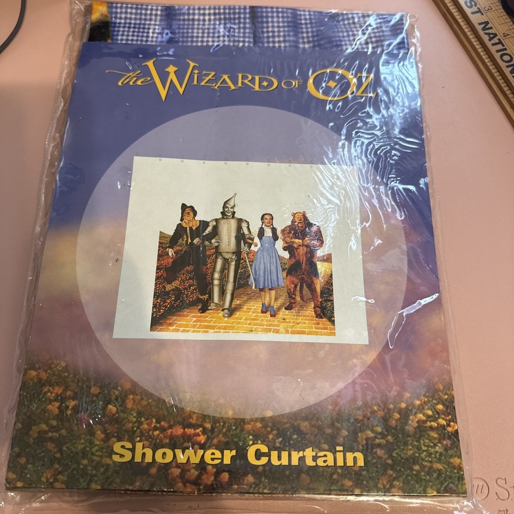 VTG Wizard Of Oz "To Oz!" New Sealed Clear Vinyl Shower Curtain 72z72